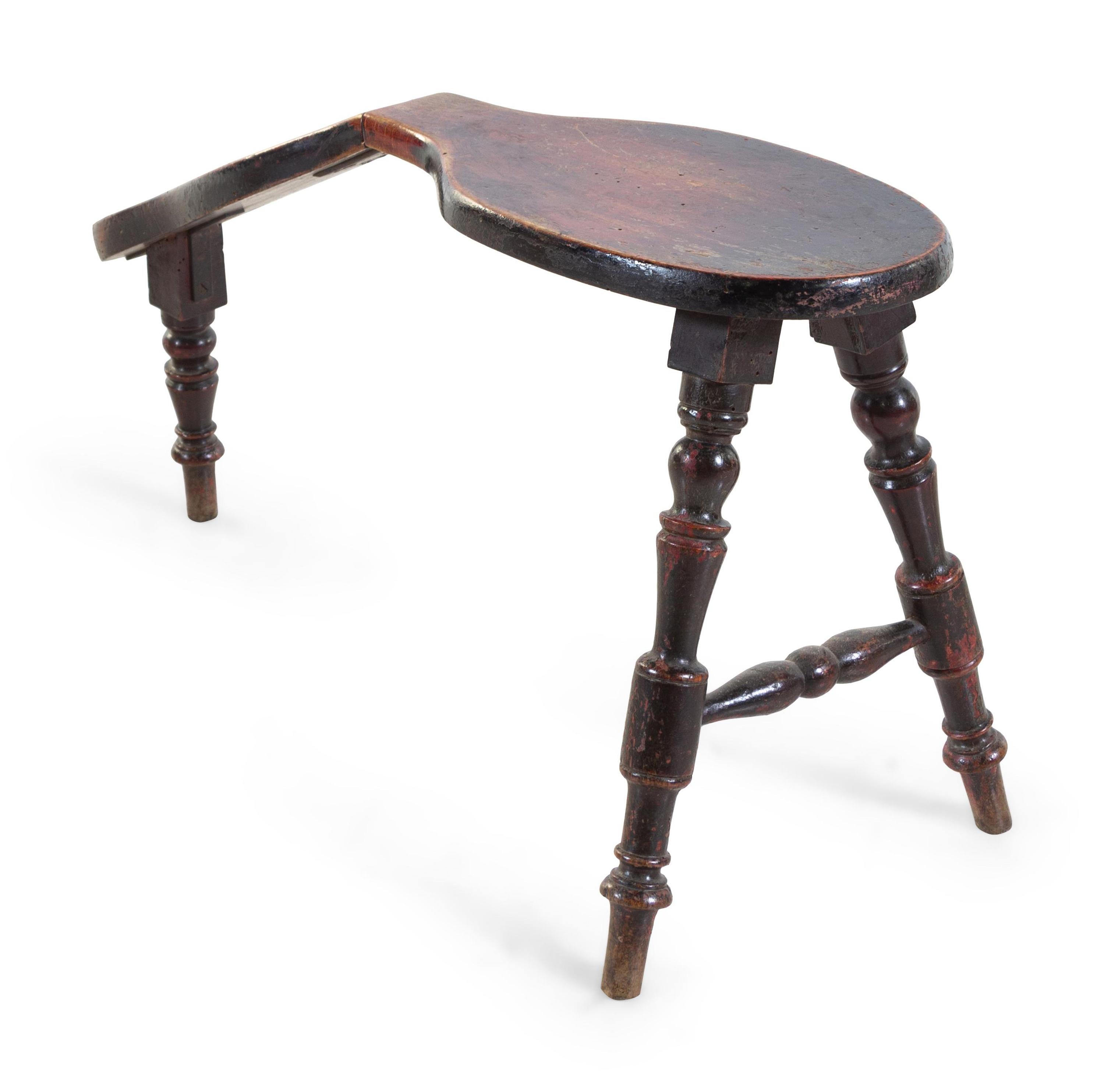 An American Painted Oak Shoe-Shine Stool