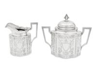 An American Silver Creamer and Sugar Set