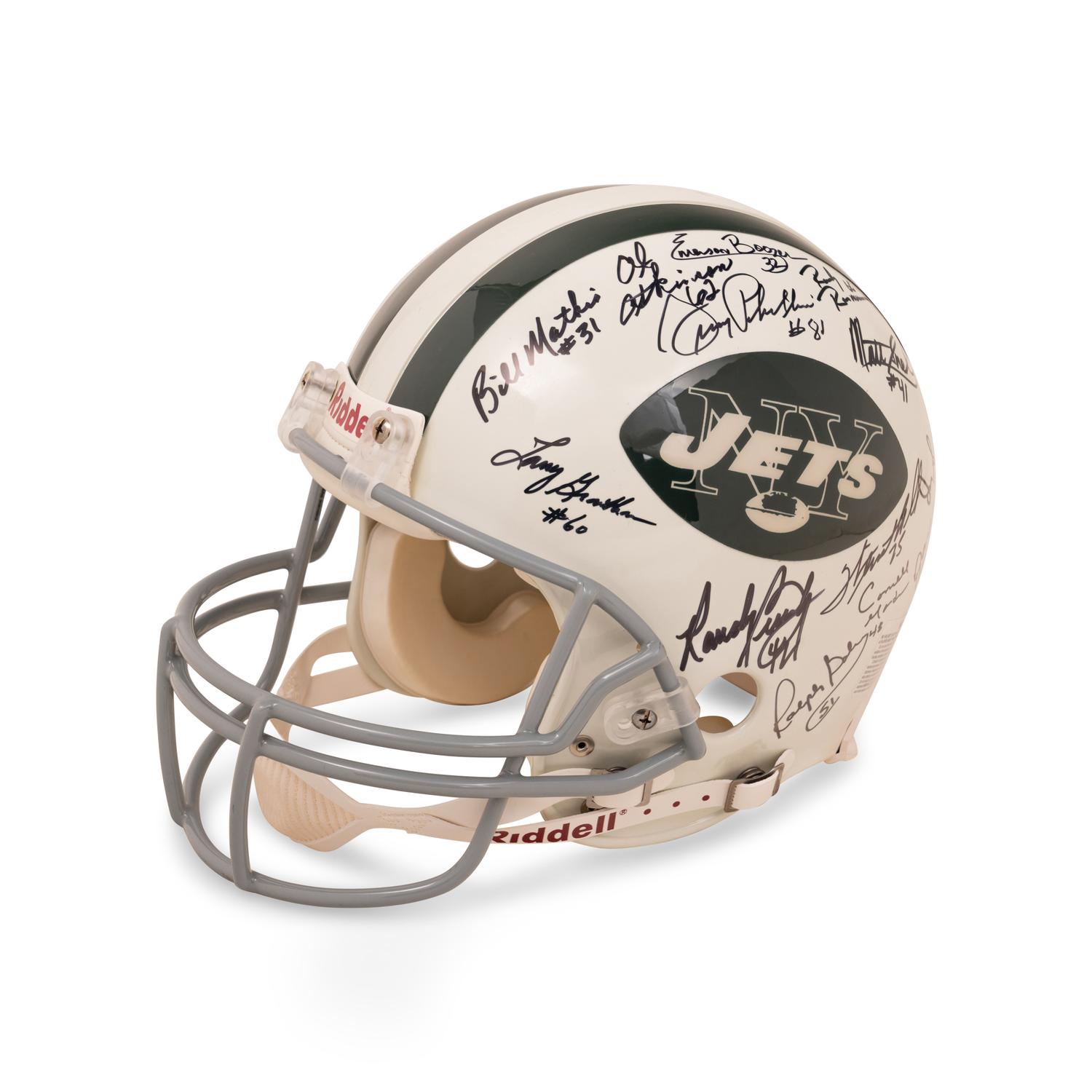 A 1968 New York Jets Super Bowl III Team Signed Autographed Full Size Helmet Including Joe Namath (Steiner Sports) - 27 Signatures