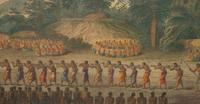 A Fiatooka, or Moral in Tongataboo; The Natchez, a Ceremony in Honor of the King's Son, in Toongataboo; and A View of Aanamooka (three works)