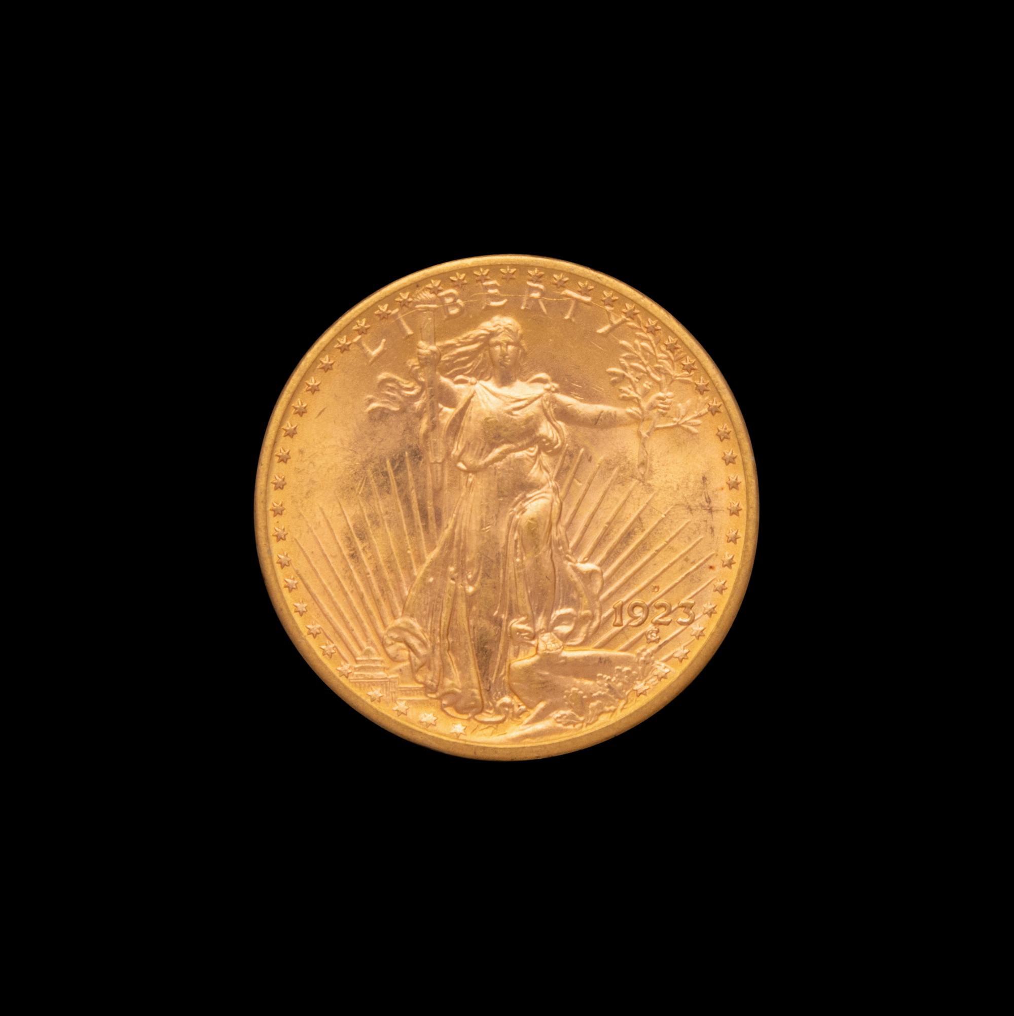 A 1923-D Saint-Gaudens $20 Gold Coin