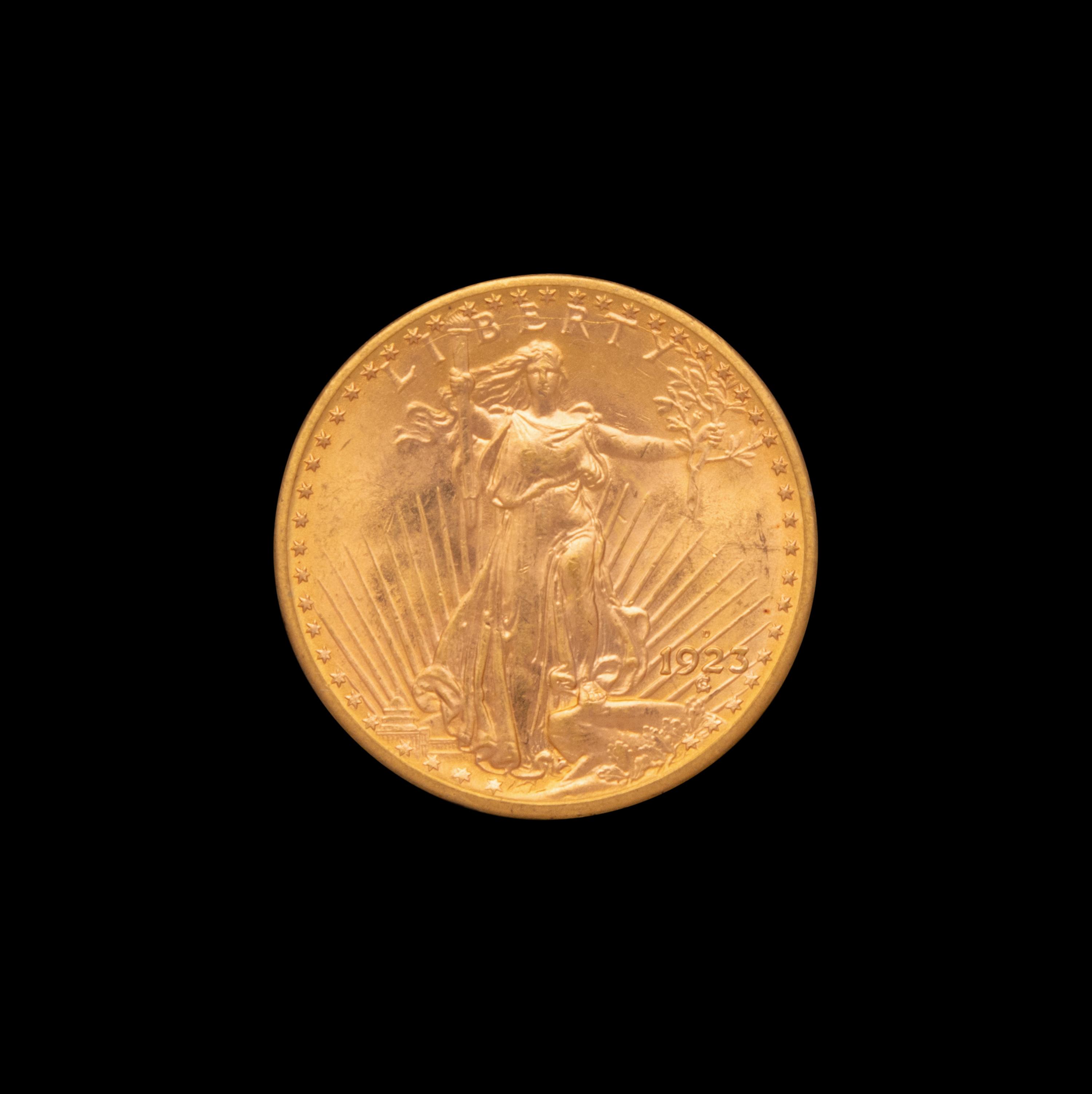 A 1923-D Saint-Gaudens $20 Gold Coin