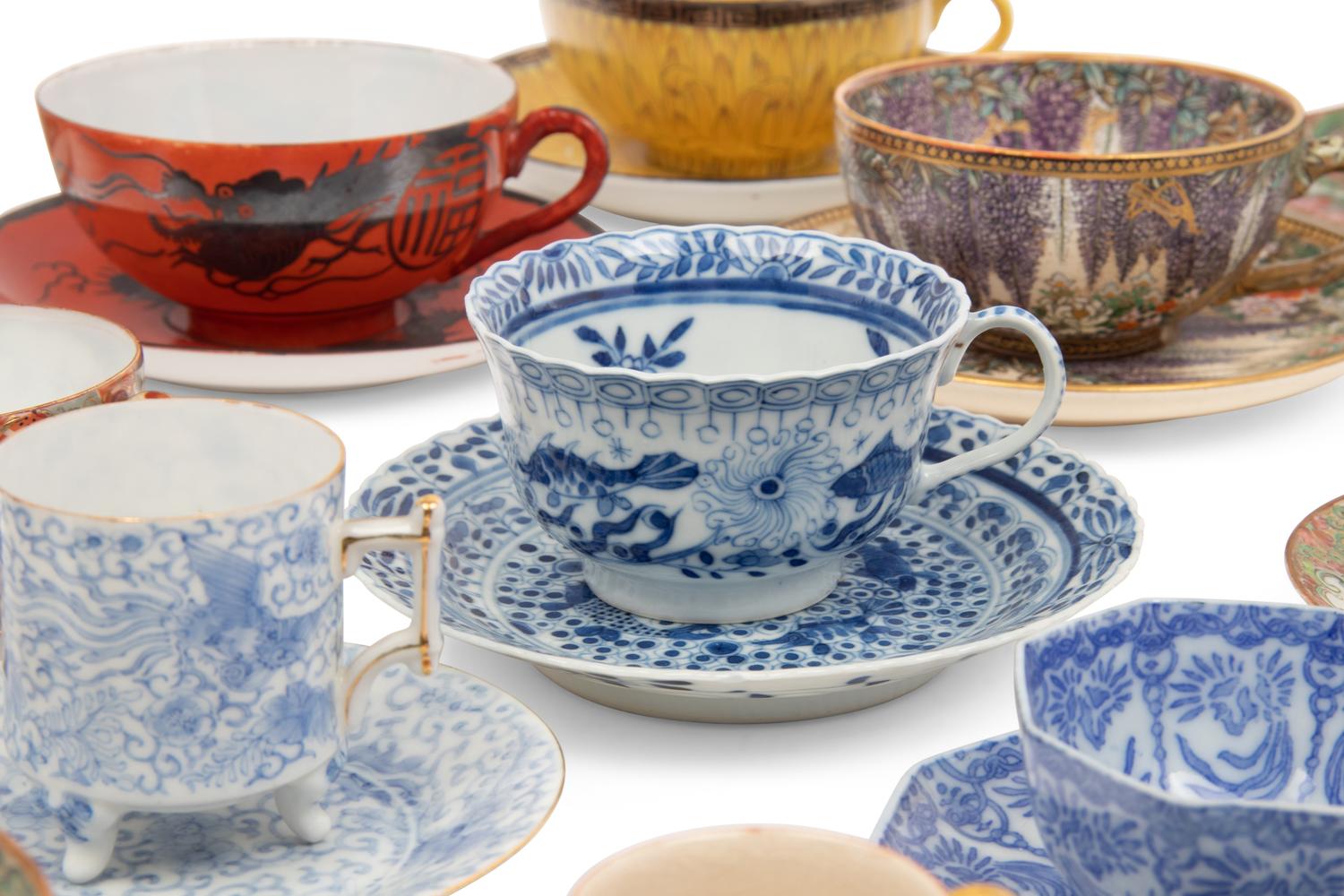 34 Sets of Chinese and Japanese Porcelain Teacups and Saucers