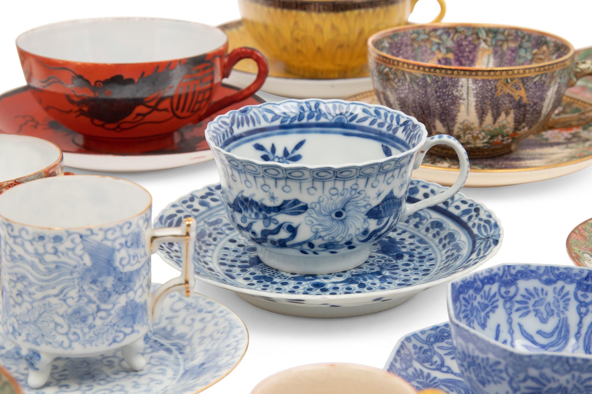 34 Sets of Chinese and Japanese Porcelain Teacups and Saucers