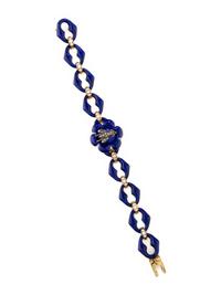 ANTIQUE, YELLOW GOLD, DIAMOND, SEED PEARL, AND ENAMEL INSECT BRACELET