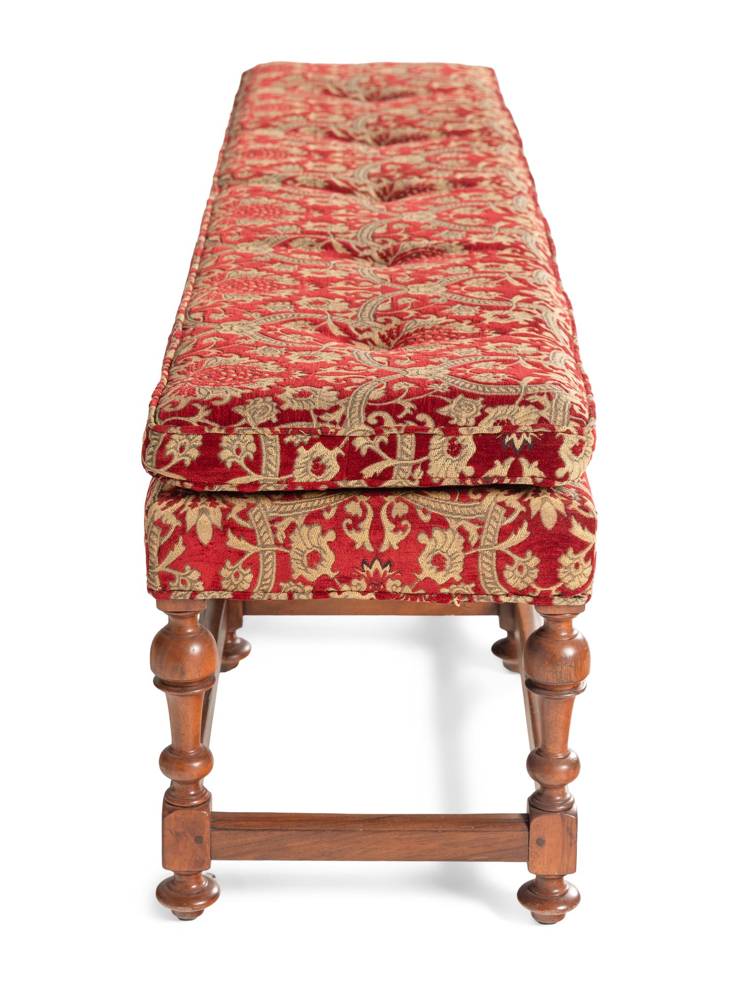 A William and Mary Style Walnut Bench
