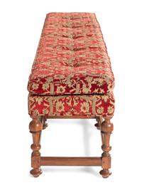 A William and Mary Style Walnut Bench