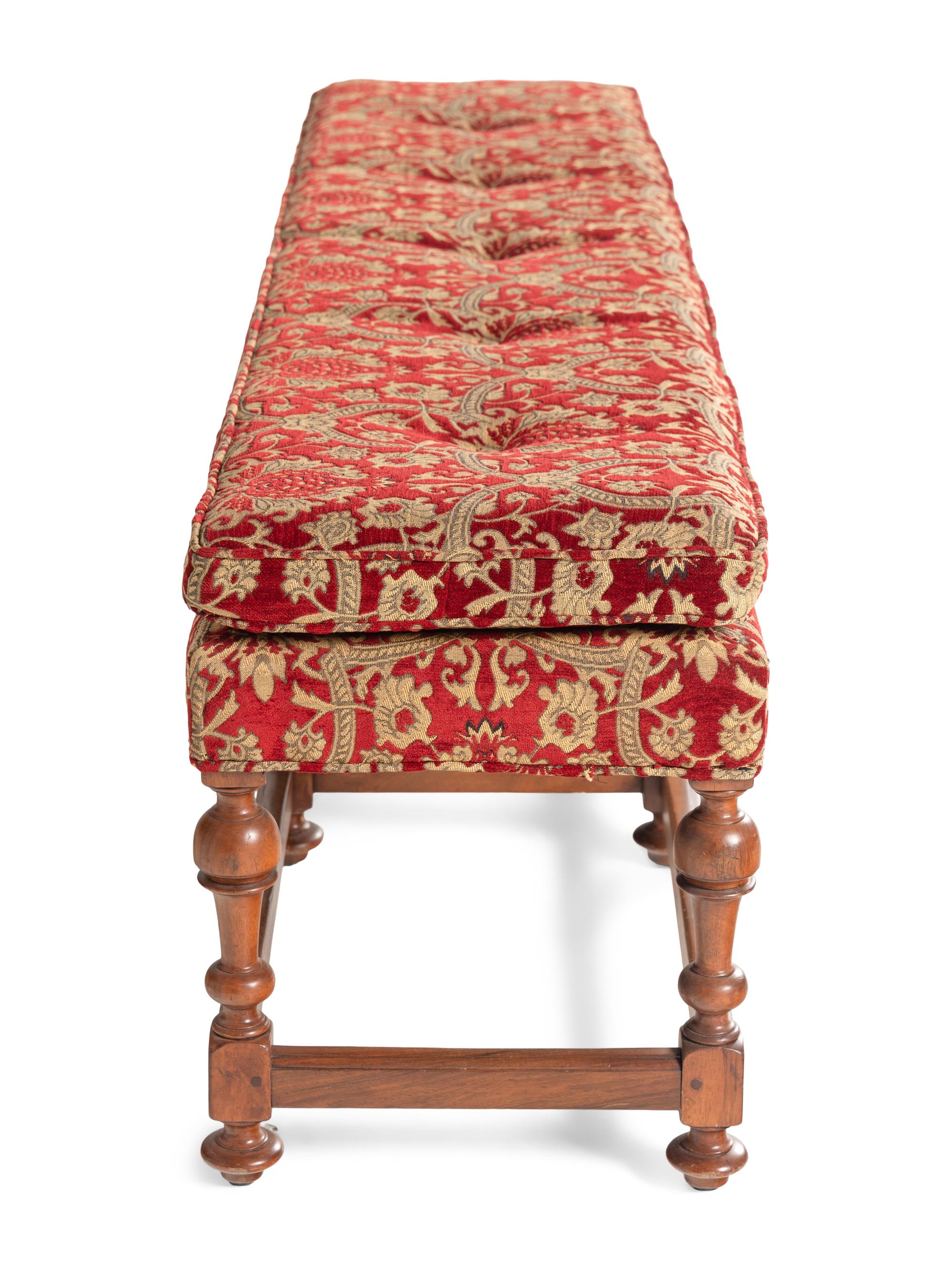 A William and Mary Style Walnut Bench