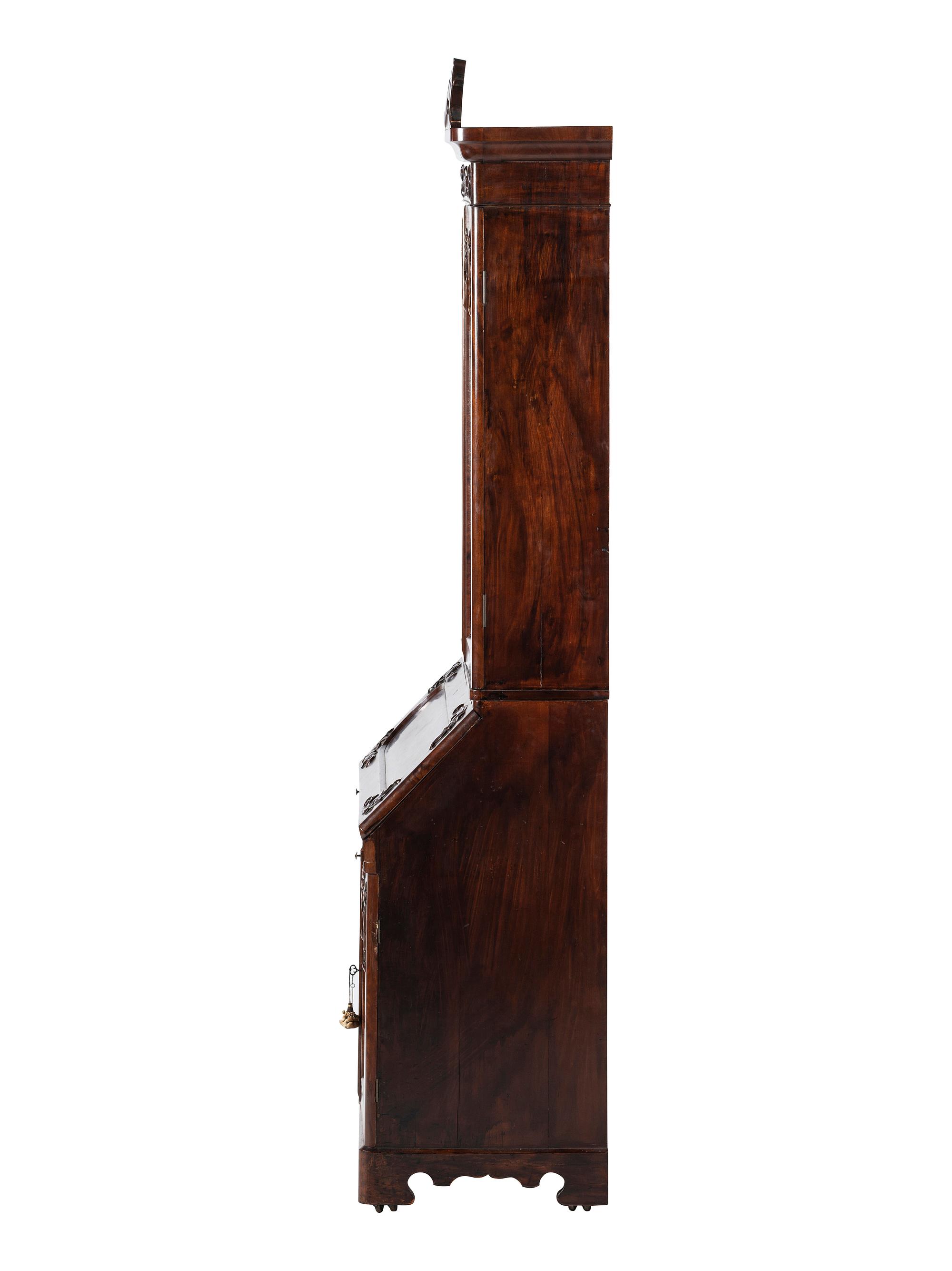 A Victorian Walnut Secretary Bookcase