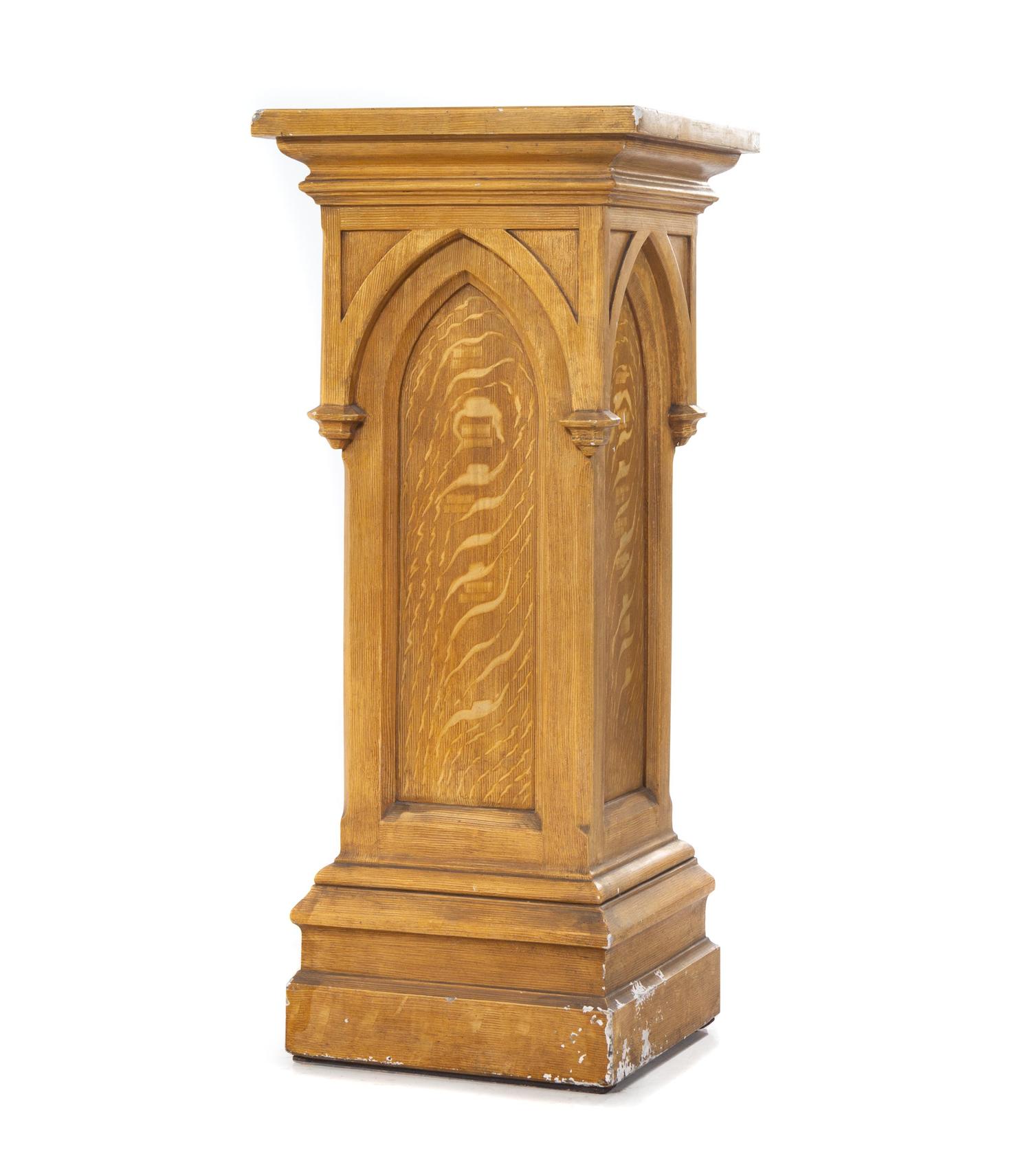 A Faux Bois Plaster Pedestal