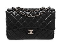 CHANEL, JUMBO PATENT LEATHER CLASSIC FLAP BAG