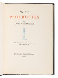 [SOBOTA, Jan (1939-2012), binder]. CHESNUTT, Charles Waddell (1858-1932). Baxter's Procrustes . Cleveland: Rowfant Club, 1966.