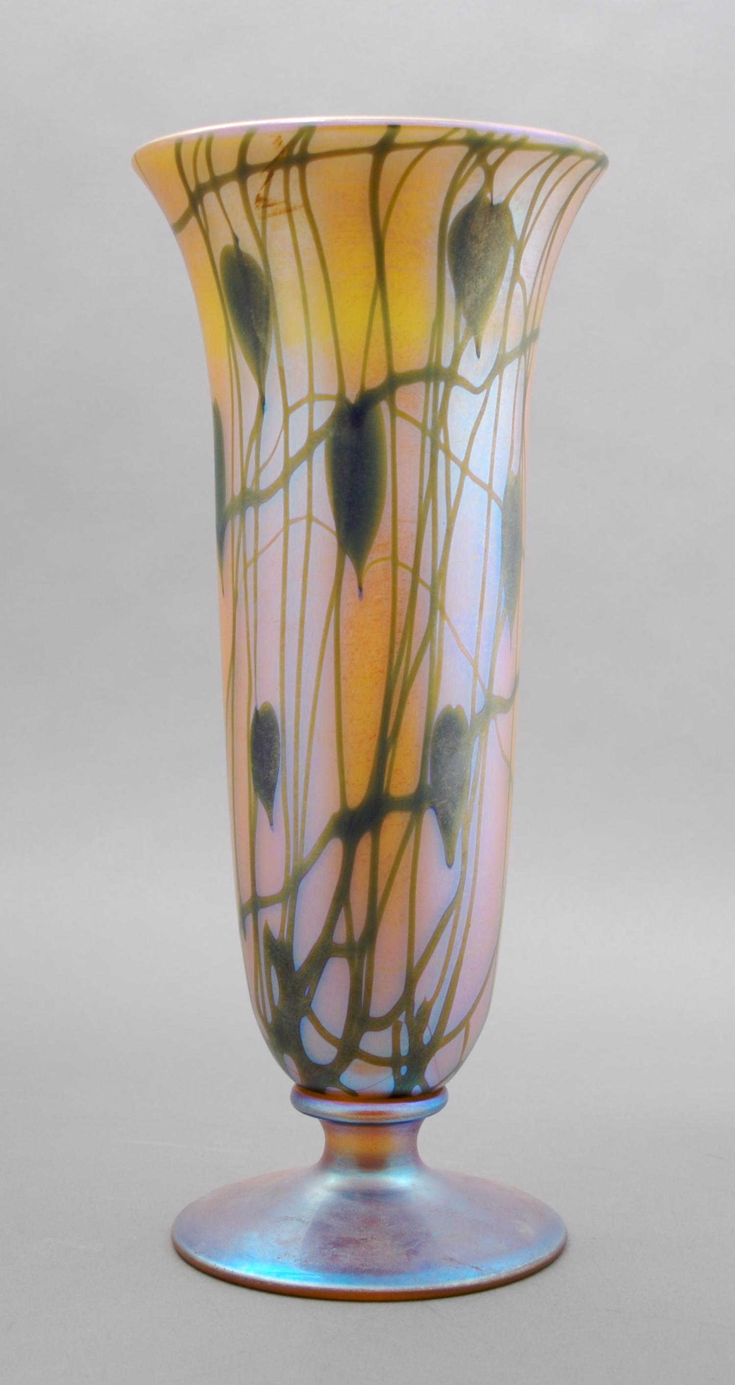 A Durand Glass Vase, Height 11 1/2 inches.