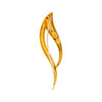 HENRY DUNAY, YELLOW GOLD BROOCH