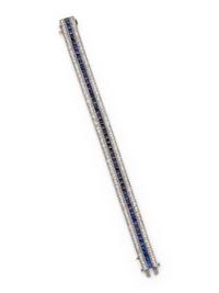 ART DECO, DIAMOND AND SYNTHETIC SAPPHIRE BRACELET