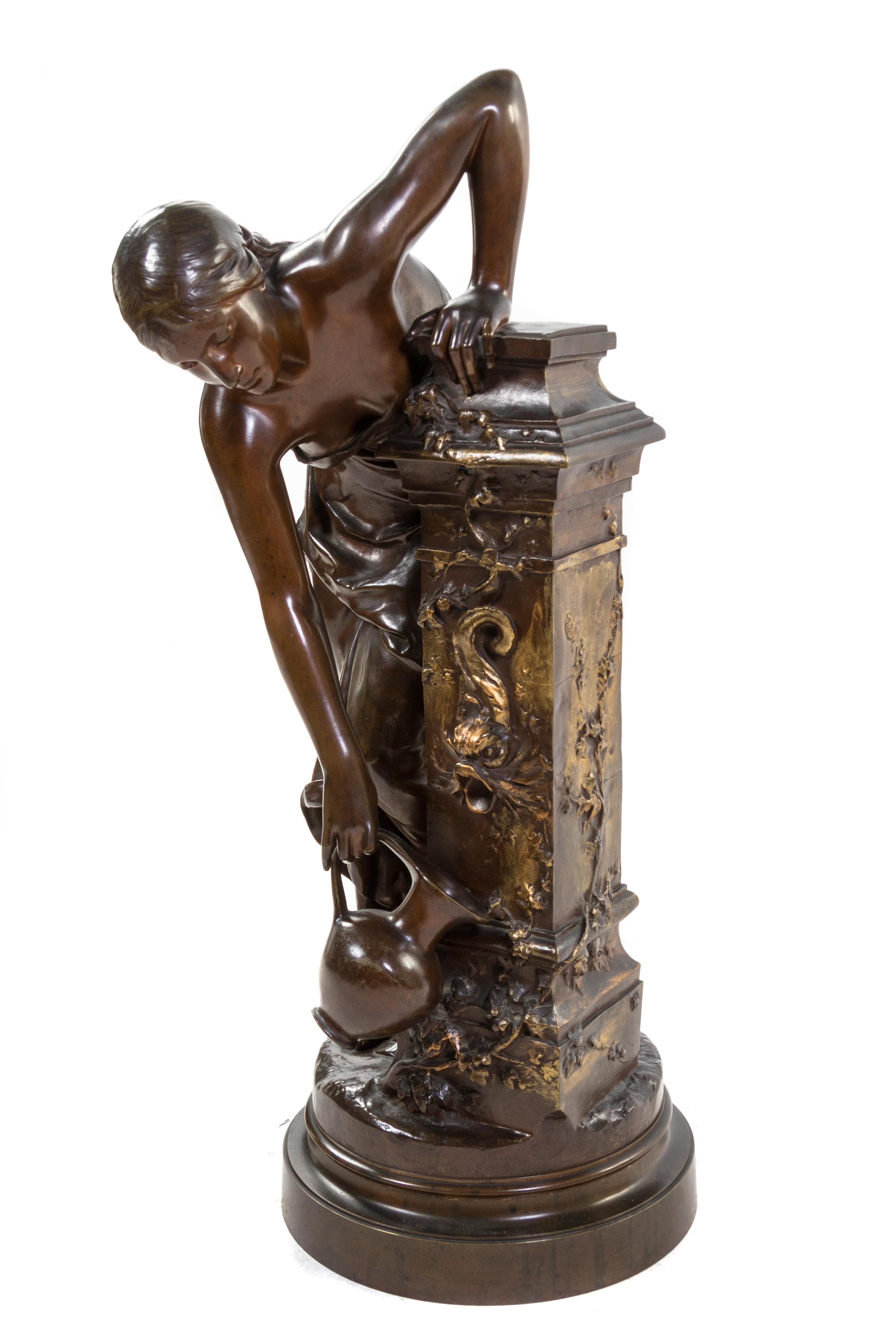 A French Bronze Figure, Paul-Armand Bayard de La Vingtrie (1846-1900), Height 34 inches.