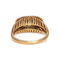 YELLOW GOLD, EMERALD AND DIAMOND RING