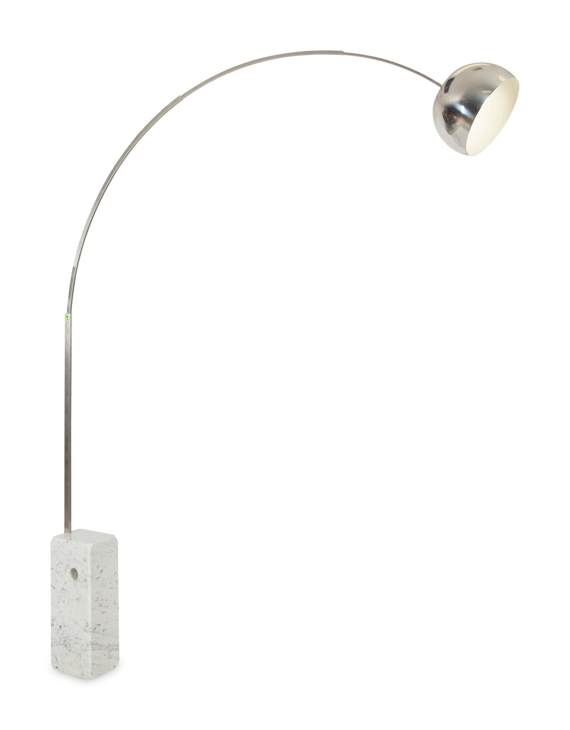 A Modernist Chromed Metal 'Arc' Floor Lamp