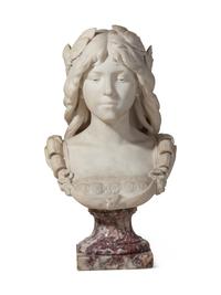 An Italian Carved Marble Bust of a Lady