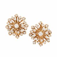 Diamond and Yellow Gold Earrings