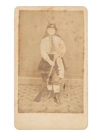 [CIVIL WAR]. ALEXANDER, A.G., photographer. CDV of Civil War Color Bearer, Kady Brownell. Boston, MA.