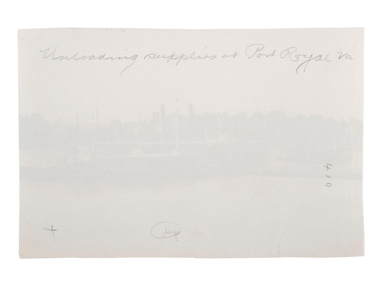 [CIVIL WAR] RUSSELL, A.J. Unloading Supplies at Port Royal , VA. 1861-1865. 2 prints, comprising: