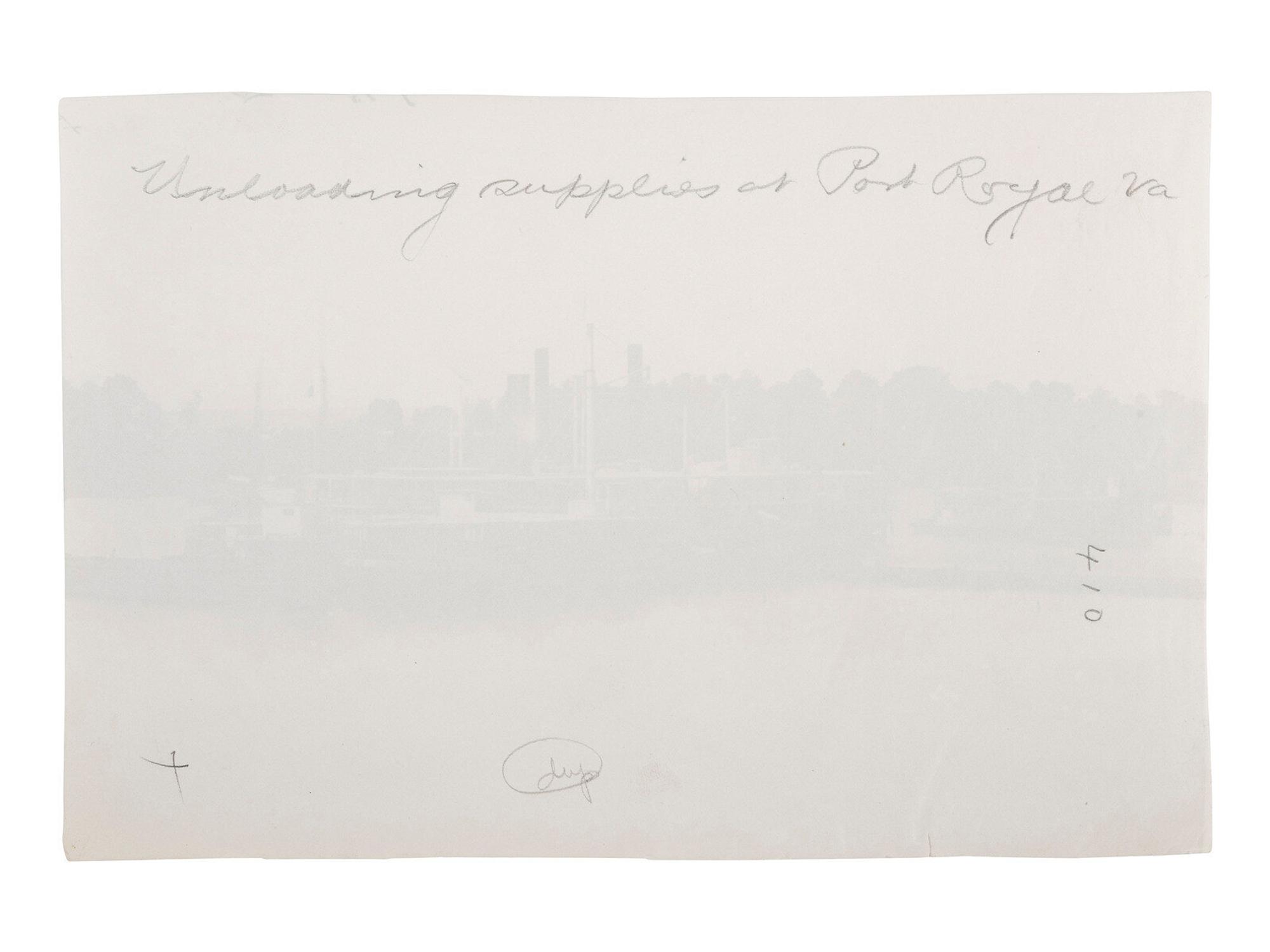 [CIVIL WAR] RUSSELL, A.J. Unloading Supplies at Port Royal , VA. 1861-1865. 2 prints, comprising: