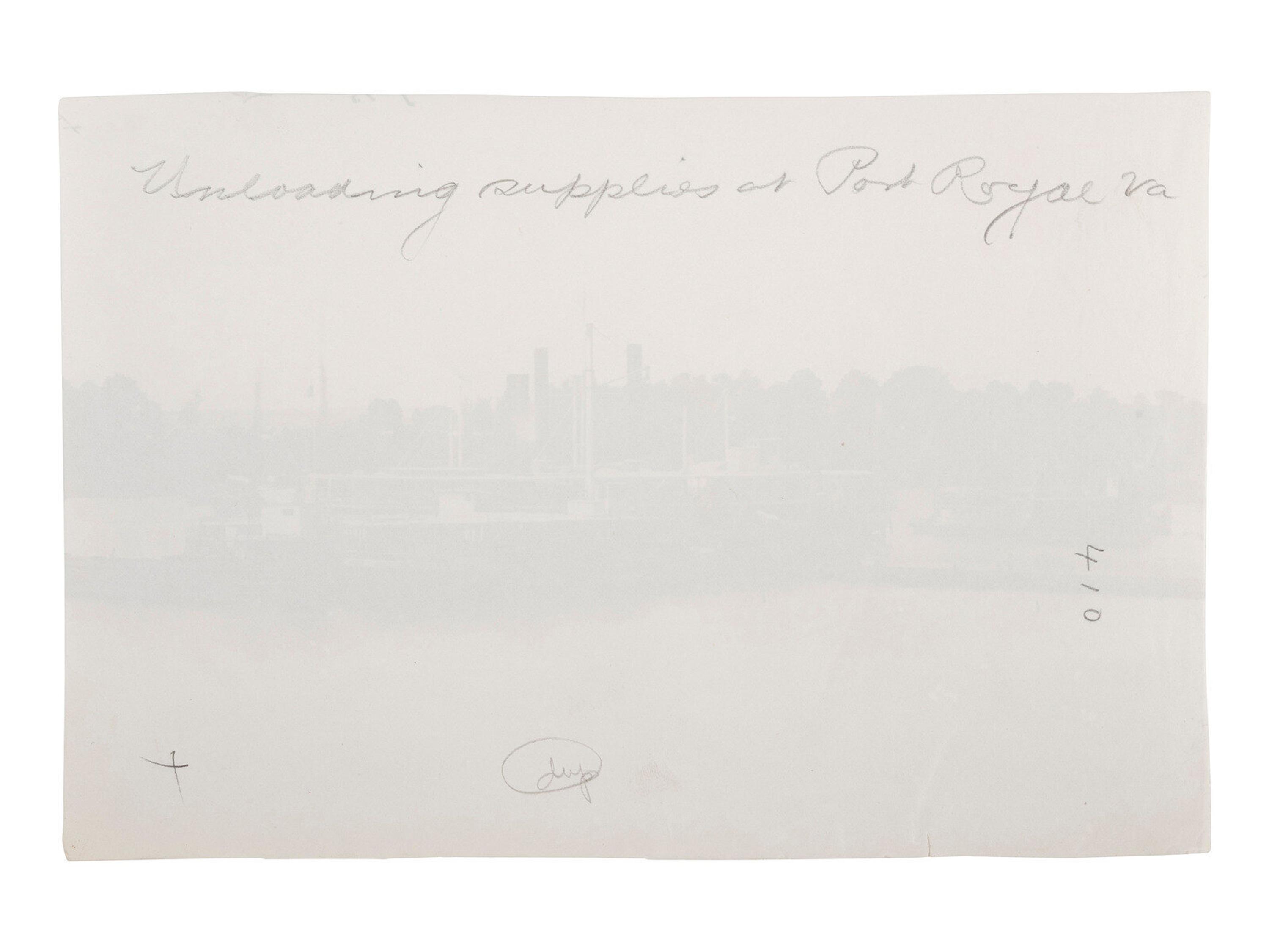 [CIVIL WAR] RUSSELL, A.J. Unloading Supplies at Port Royal , VA. 1861-1865. 2 prints, comprising:
