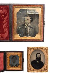 [EARLY PHOTOGRAPHY]. 8 cased images of men and women.
