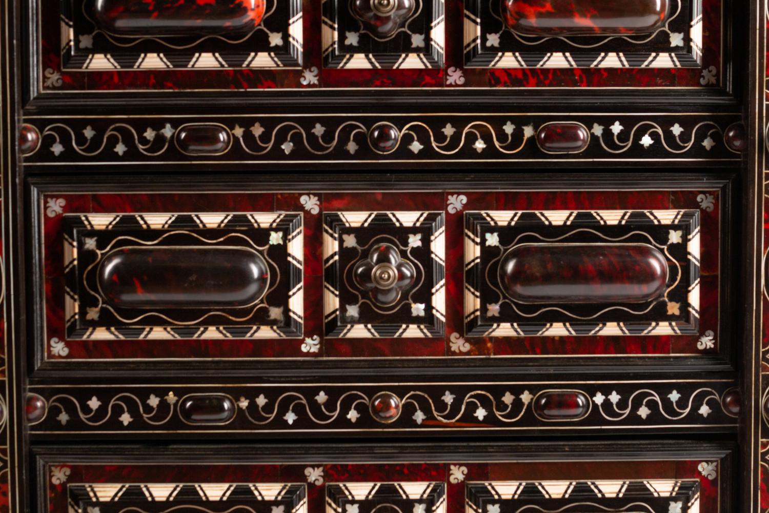 A Portuguese Ebony and Mother-of-Pearl-Inlaid Chest of Drawers — 19TH CENTURY
