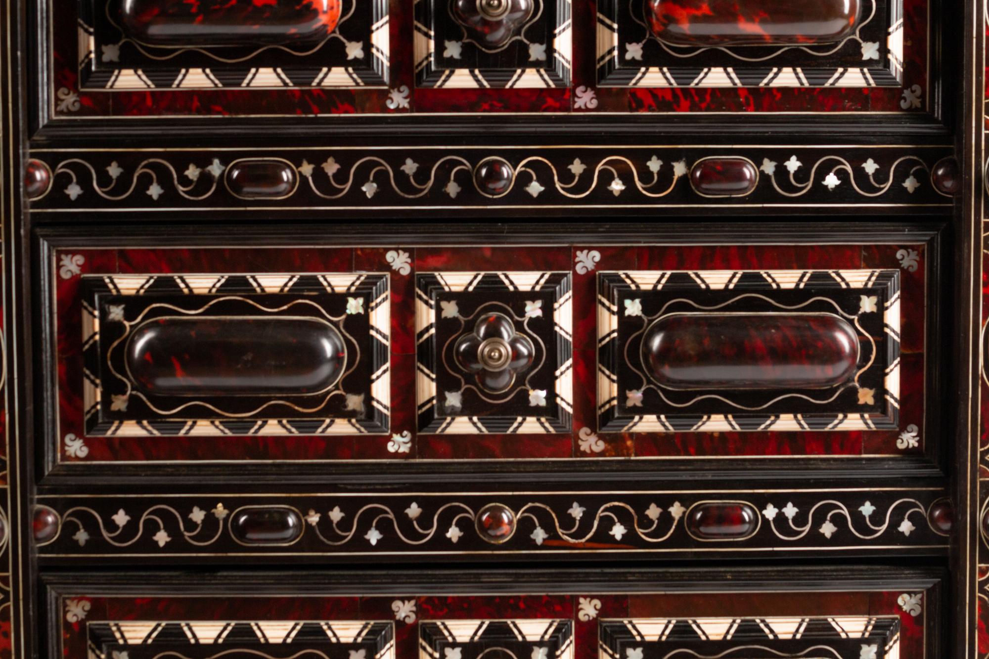 A Portuguese Ebony and Mother-of-Pearl-Inlaid Chest of Drawers — 19TH CENTURY