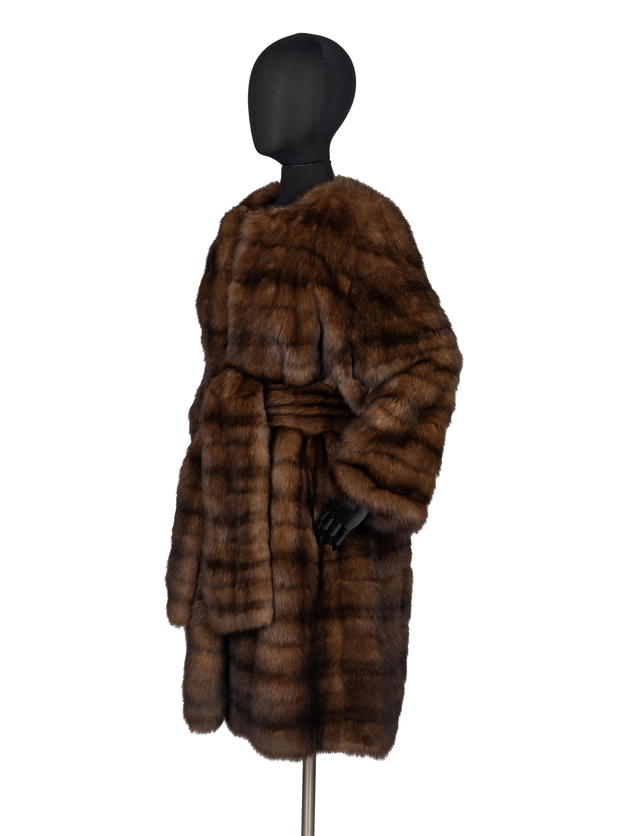 J. Mendel Barguzinsky Russian Sable Fur Coat With Belt
