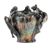 An Art Nouveau Silvered Vase