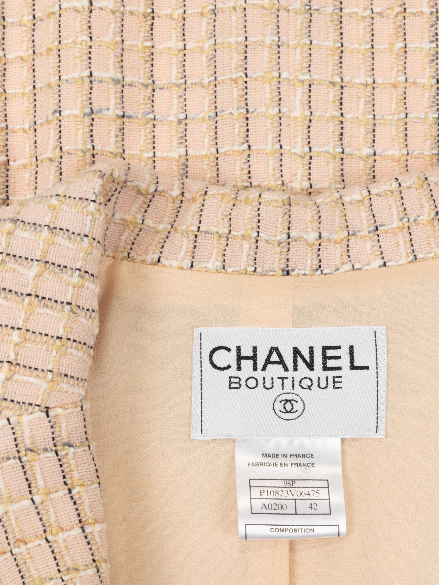 Chanel Pink Windowpane Jacket, Spring 1998