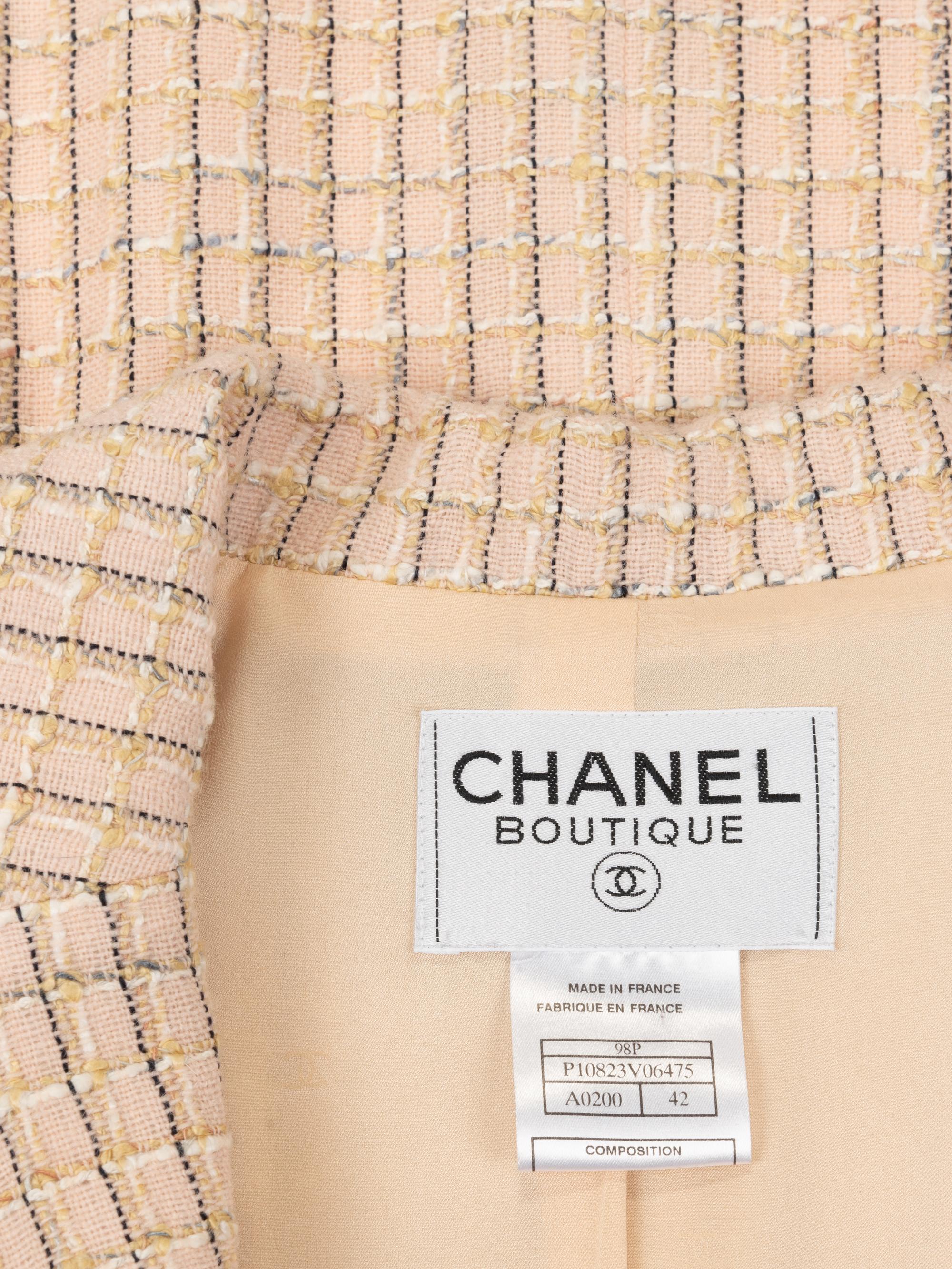 Chanel Pink Windowpane Jacket, Spring 1998