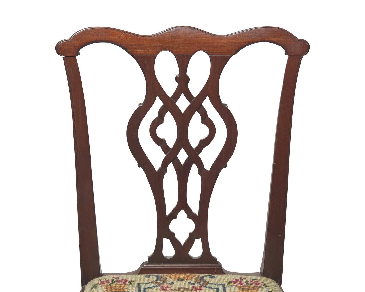 A Set of Five Chippendale Mahogany Side Chairs