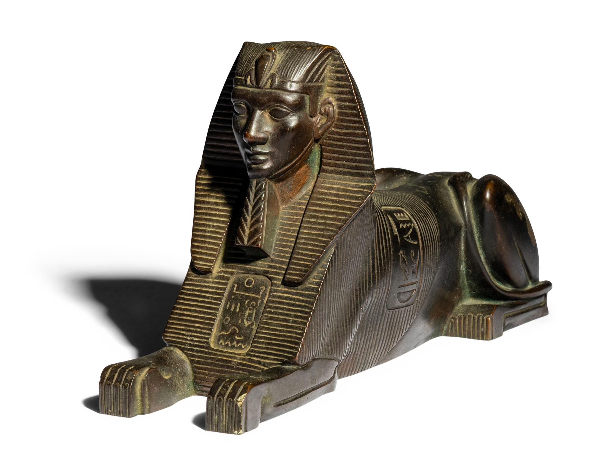 An Egyptian Style Bronze Sphinx