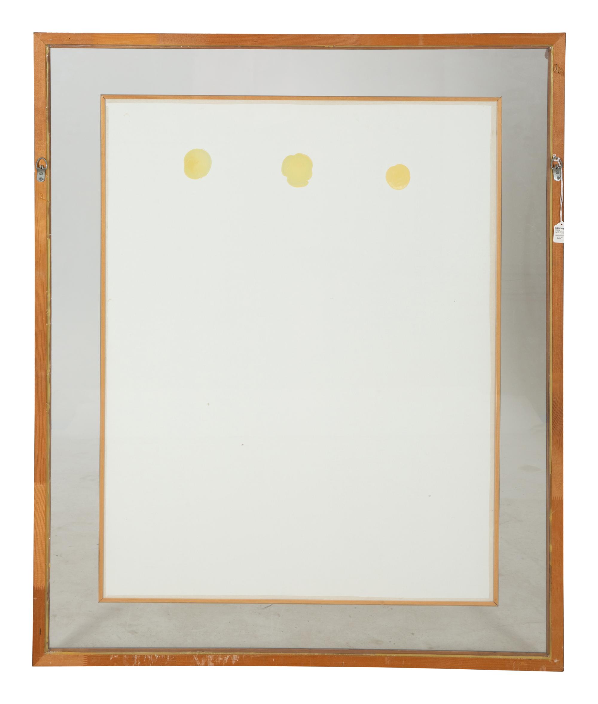 A Modern Japanese Painting on Silk Floating in a Glass Frame