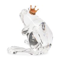 A Steuben Glass and 18 Karat Gold Frog Prince Sculpture