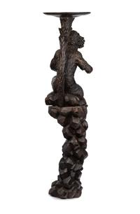 A Venetian Style Carved Walnut Figural Pedestal