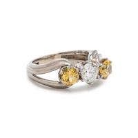DIAMOND AND YELLOW SAPPHIRE RING