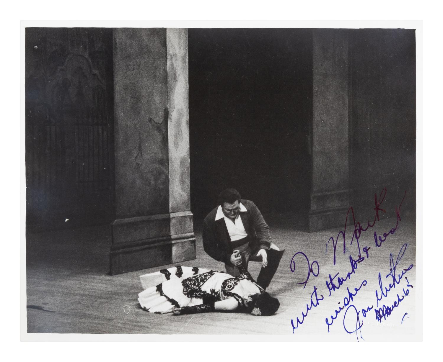 [20TH-CENTURY OPERA SINGERS]. A group of 6 photographs of opera singers from the 1950s-1960s, most signed, comprising images of: