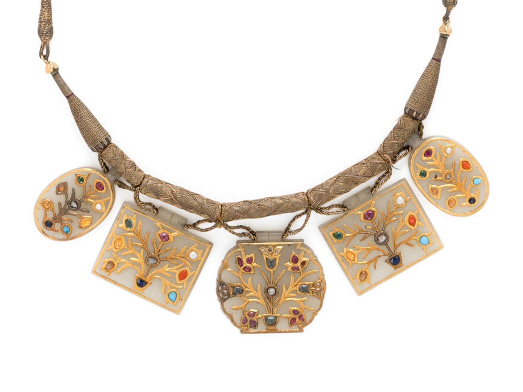 JADE AND GEMSTONE MUGHAL NECKLACE