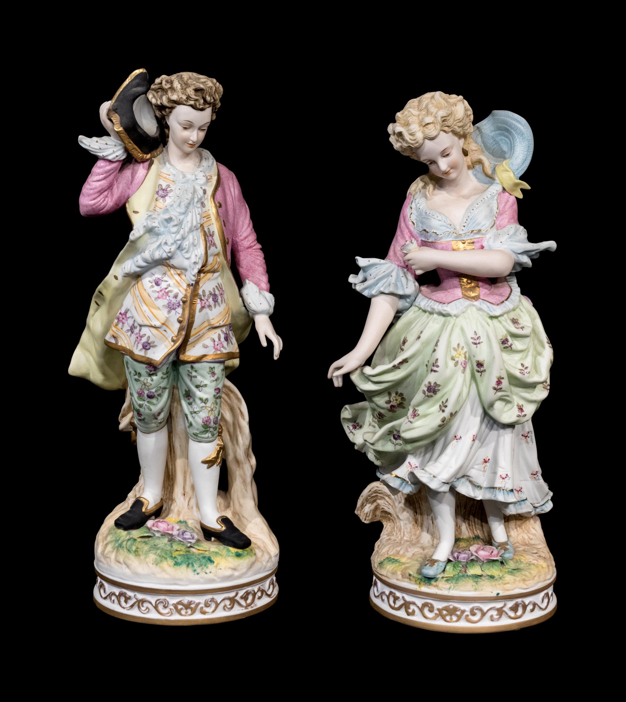 A Pair of Continental Bisque Figures