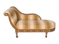 A Syrian Mother-of-Pearl and Pewter Inlaid Walnut Sofa — EARLY 20TH CENTURY