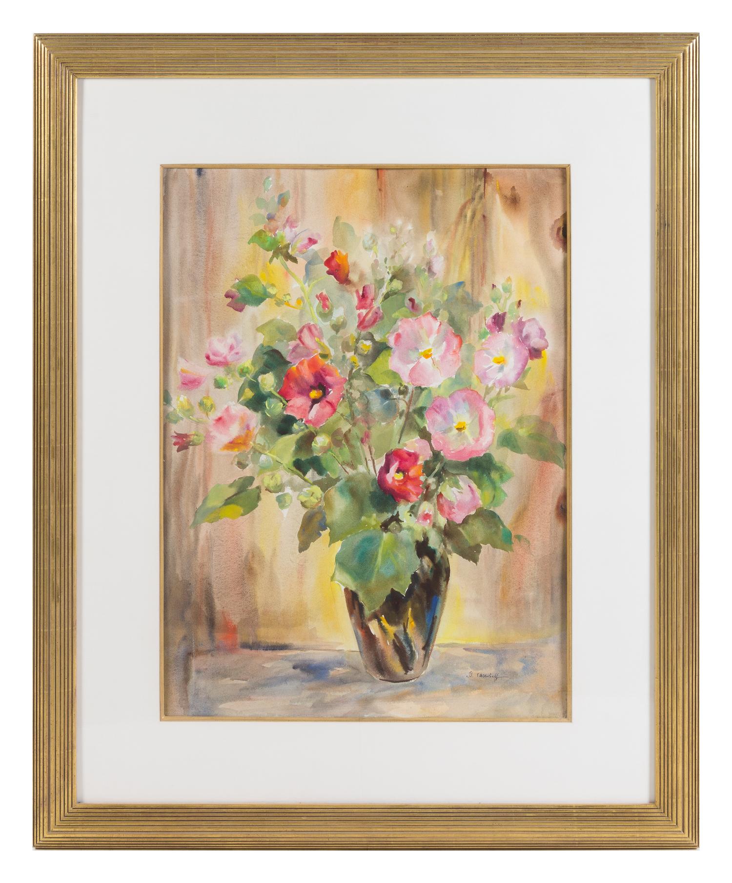 Barbara Vassilieff, (Russian/American, 1901-2000), Still Life with Vase and Flowers