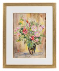Barbara Vassilieff, (Russian/American, 1901-2000), Still Life with Vase and Flowers