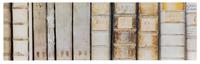 Two Photographic Panels of Vellum-Bound Books