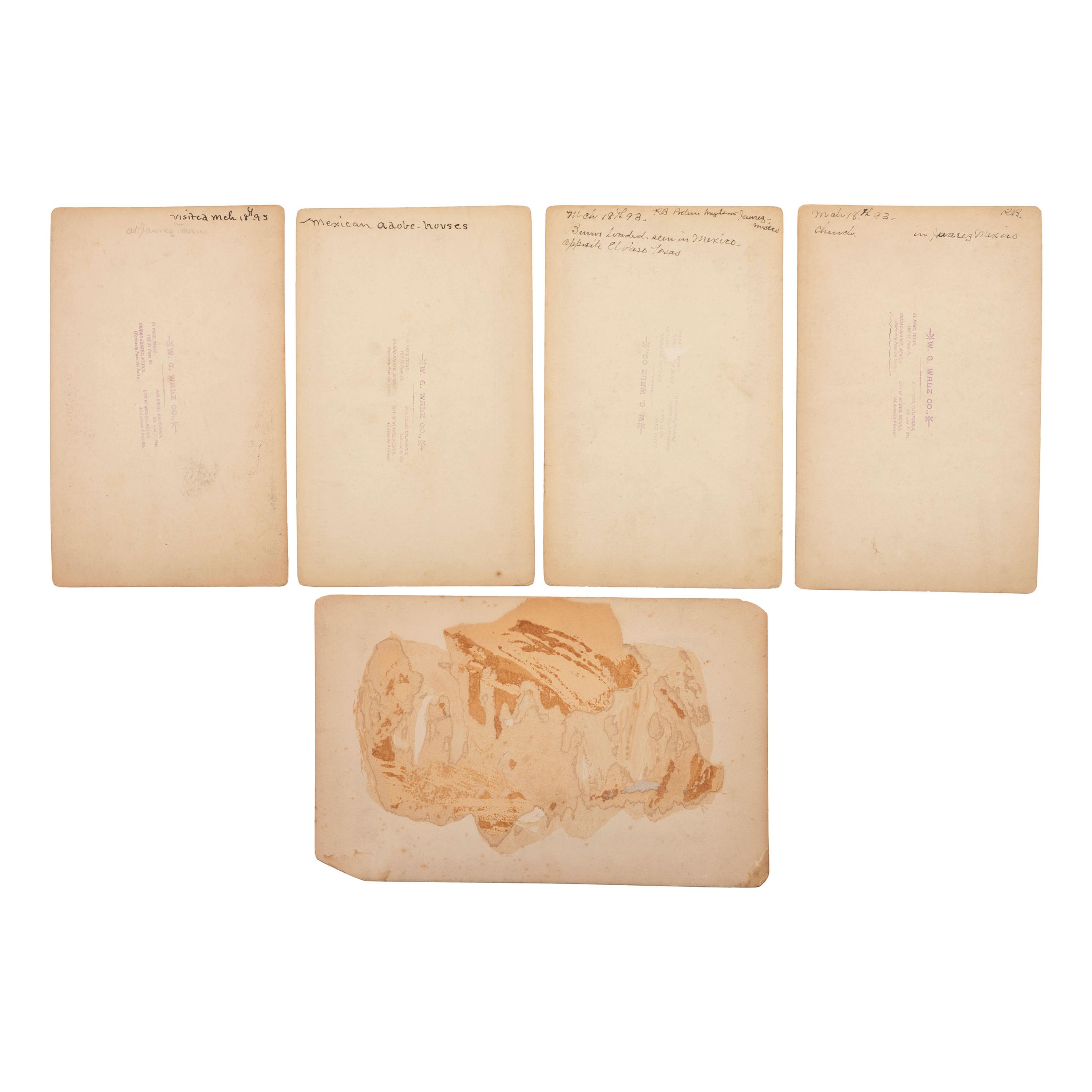 [SOUTHWEST - EARLY PHOTOGRAPHY]. A group of cyanotypes, albumens, and silver gelatin photographs taken in Arizona, New Mexico, Texas, and Mexico, comprising: