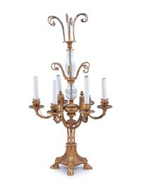 A Neoclassical Gilt Bronze Six-Light Candelabrum